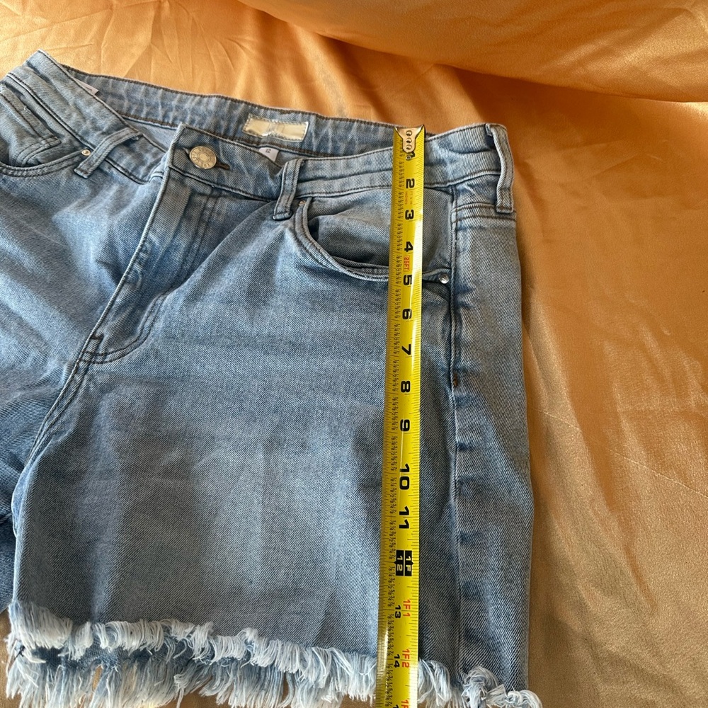 Kut from the Kloth Light Blue Frayed Jean Shorts - Picture 2 of 7